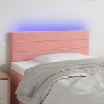 vidaXL Tăblie de pat cu LED, roz, 90x5x78/88 cm, catifea vidaXL Tăblie de pat cu LED, roz, 90x5x78/88 cm, catifea