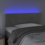 vidaXL Tăblie de pat cu LED, gri deschis, 100x5x78/88 cm, catifea