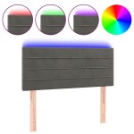 vidaXL Tăblie de pat cu LED, gri închis, 100x5x78/88 cm, catifea vidaXL Tăblie de pat cu LED, gri închis, 100x5x78/88 cm, catifea