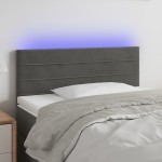 vidaXL Tăblie de pat cu LED, gri închis, 100x5x78/88 cm, catifea vidaXL Tăblie de pat cu LED, gri închis, 100x5x78/88 cm, catifea