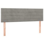 vidaXL Tăblie de pat cu LED, gri deschis, 144x5x78/88 cm, catifea