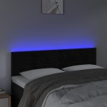 vidaXL Tăblie de pat cu LED, negru, 144x5x78/88 cm, catifea vidaXL Tăblie de pat cu LED, negru, 144x5x78/88 cm, catifea