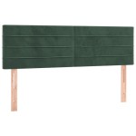 vidaXL Tăblie de pat cu LED, verde închis, 144x5x78/88 cm, catifea