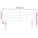 vidaXL Tăblie de pat cu LED, albastru închis, 144x5x78/88 cm, catifea
