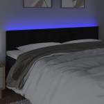 vidaXL Tăblie de pat cu LED, negru, 160x5x78/88 cm, catifea vidaXL Tăblie de pat cu LED, negru, 160x5x78/88 cm, catifea