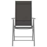 vidaXL Scaune de grădină pliante, 2 buc., negru, textilenă