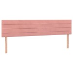 vidaXL Tăblie de pat cu LED, roz, 160x5x78/88 cm, catifea