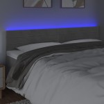 vidaXL Tăblie de pat cu LED, gri deschis, 180x5x78/88 cm, catifea vidaXL Tăblie de pat cu LED, gri deschis, 180x5x78/88 cm, catifea