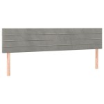 vidaXL Tăblie de pat cu LED, gri deschis, 200x5x78/88 cm, catifea vidaXL Tăblie de pat cu LED, gri deschis, 200x5x78/88 cm, catifea