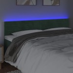 vidaXL Tăblie de pat cu LED, verde închis, 200x5x78/88 cm, catifea vidaXL Tăblie de pat cu LED, verde închis, 200x5x78/88 cm, catifea