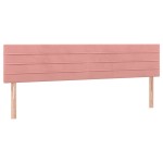 vidaXL Tăblie de pat cu LED, roz, 200x5x78/88 cm, catifea