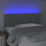 vidaXL Tăblie de pat cu LED, gri deschis, 80x5x78/88 cm, textil vidaXL Tăblie de pat cu LED, gri deschis, 80x5x78/88 cm, textil