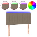 vidaXL Tăblie de pat cu LED, gri taupe, 80x5x78/88 cm, textil