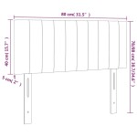 vidaXL Tăblie de pat cu LED, albastru, 80x5x78/88 cm, textil