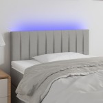 vidaXL Tăblie de pat cu LED, gri deschis, 90x5x78/88 cm, textil vidaXL Tăblie de pat cu LED, gri deschis, 90x5x78/88 cm, textil