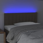 vidaXL Tăblie de pat cu LED, gri taupe, 90x5x78/88 cm, textil vidaXL Tăblie de pat cu LED, gri taupe, 90x5x78/88 cm, textil