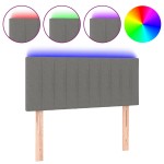 vidaXL Tăblie de pat cu LED, gri închis, 100x5x78/88 cm, textil vidaXL Tăblie de pat cu LED, gri închis, 100x5x78/88 cm, textil