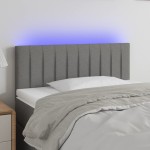 vidaXL Tăblie de pat cu LED, gri închis, 100x5x78/88 cm, textil vidaXL Tăblie de pat cu LED, gri închis, 100x5x78/88 cm, textil