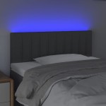 vidaXL Tăblie de pat cu LED, gri închis, 100x5x78/88 cm, textil vidaXL Tăblie de pat cu LED, gri închis, 100x5x78/88 cm, textil