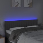vidaXL Tăblie de pat cu LED, gri închis, 144x5x78/88 cm, textil vidaXL Tăblie de pat cu LED, gri închis, 144x5x78/88 cm, textil