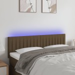vidaXL Tăblie de pat cu LED, maro închis, 144x5x78/88 cm, textil vidaXL Tăblie de pat cu LED, maro închis, 144x5x78/88 cm, textil