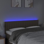 vidaXL Tăblie de pat cu LED, gri taupe, 144x5x78/88 cm, textil vidaXL Tăblie de pat cu LED, gri taupe, 144x5x78/88 cm, textil