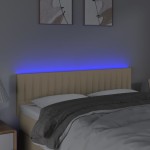 vidaXL Tăblie de pat cu LED, crem, 144x5x78/88 cm, textil vidaXL Tăblie de pat cu LED, crem, 144x5x78/88 cm, textil