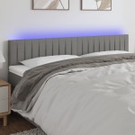 vidaXL Tăblie de pat cu LED, gri închis, 160x5x78/88 cm, textil vidaXL Tăblie de pat cu LED, gri închis, 160x5x78/88 cm, textil