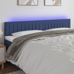 vidaXL Tăblie de pat cu LED, albastru, 160x5x78/88 cm, textil vidaXL Tăblie de pat cu LED, albastru, 160x5x78/88 cm, textil