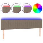vidaXL Tăblie de pat cu LED, gri taupe, 180x5x78/88 cm, textil vidaXL Tăblie de pat cu LED, gri taupe, 180x5x78/88 cm, textil