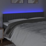 vidaXL Tăblie de pat cu LED, gri închis, 200x5x78/88 cm, textil vidaXL Tăblie de pat cu LED, gri închis, 200x5x78/88 cm, textil