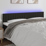 vidaXL Tăblie de pat cu LED, negru, 200x5x78/88 cm, textil vidaXL Tăblie de pat cu LED, negru, 200x5x78/88 cm, textil
