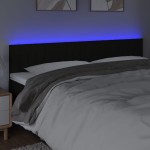 vidaXL Tăblie de pat cu LED, negru, 200x5x78/88 cm, textil vidaXL Tăblie de pat cu LED, negru, 200x5x78/88 cm, textil