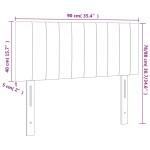 vidaXL Tăblie de pat cu LED, albastru închis, 90x5x78/88 cm, catifea
