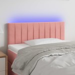 vidaXL Tăblie de pat cu LED, roz, 90x5x78/88 cm, catifea vidaXL Tăblie de pat cu LED, roz, 90x5x78/88 cm, catifea
