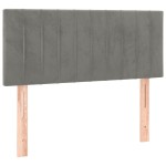 vidaXL Tăblie de pat cu LED, gri deschis, 100x5x78/88 cm, catifea