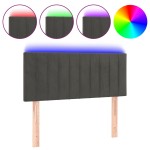 vidaXL Tăblie de pat cu LED, gri închis, 100x5x78/88 cm, catifea vidaXL Tăblie de pat cu LED, gri închis, 100x5x78/88 cm, catifea