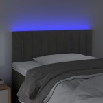 vidaXL Tăblie de pat cu LED, gri închis, 100x5x78/88 cm, catifea vidaXL Tăblie de pat cu LED, gri închis, 100x5x78/88 cm, catifea