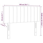vidaXL Tăblie de pat cu LED, albastru închis, 100x5x78/88 cm, catifea