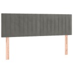 vidaXL Tăblie de pat cu LED, gri deschis, 144x5x78/88 cm, catifea