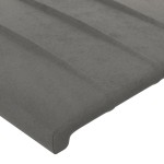 vidaXL Tăblie de pat cu LED, gri deschis, 144x5x78/88 cm, catifea