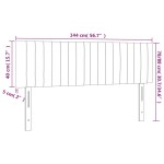 vidaXL Tăblie de pat cu LED, gri închis, 144x5x78/88 cm, catifea