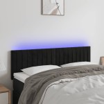vidaXL Tăblie de pat cu LED, negru, 144x5x78/88 cm, catifea vidaXL Tăblie de pat cu LED, negru, 144x5x78/88 cm, catifea