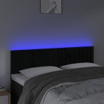 vidaXL Tăblie de pat cu LED, negru, 144x5x78/88 cm, catifea vidaXL Tăblie de pat cu LED, negru, 144x5x78/88 cm, catifea