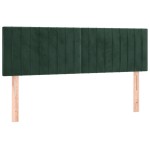 vidaXL Tăblie de pat cu LED, verde închis, 144x5x78/88 cm, catifea
