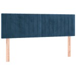 vidaXL Tăblie de pat cu LED, albastru închis, 144x5x78/88 cm, catifea