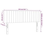 vidaXL Tăblie de pat cu LED, albastru închis, 144x5x78/88 cm, catifea