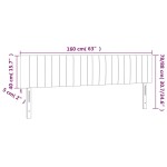 vidaXL Tăblie de pat cu LED, albastru închis, 160x5x78/88 cm, catifea