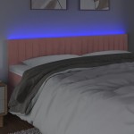 vidaXL Tăblie de pat cu LED, roz, 160x5x78/88 cm, catifea