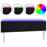 vidaXL Tăblie de pat cu LED, negru, 180x5x78/88 cm, catifea vidaXL Tăblie de pat cu LED, negru, 180x5x78/88 cm, catifea
